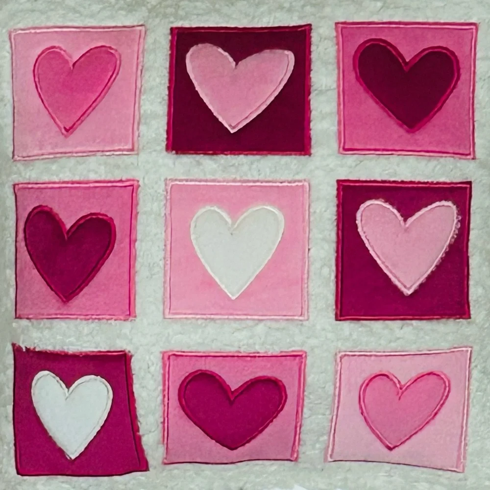 NEW!! Valentine’s Day Mini Embroidered Heart Accent Pillow With Tassels (NWT)
